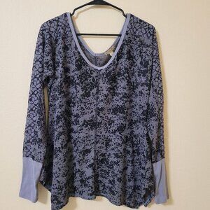 Energe Womens V-Neck Top‎ S Black Y2K Grunge Whimsygoth Black Fairy Witchy